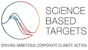 Logo der Science Based Targets initiative: „Science Based Targets – Driving Ambitious Corporate Climate Action“ (Ambitionierter Klimaschutz in Unternehmen)
